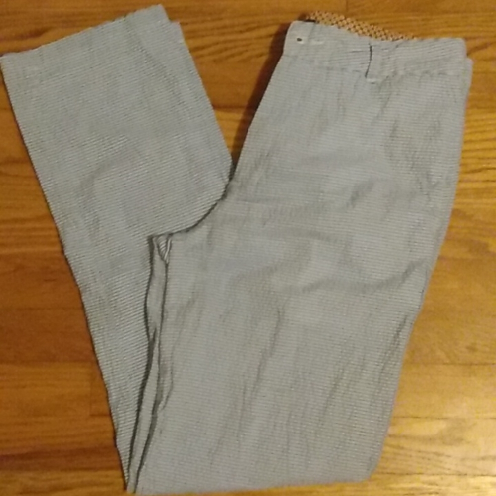 BETABRAND Blue Seersucker Slacks